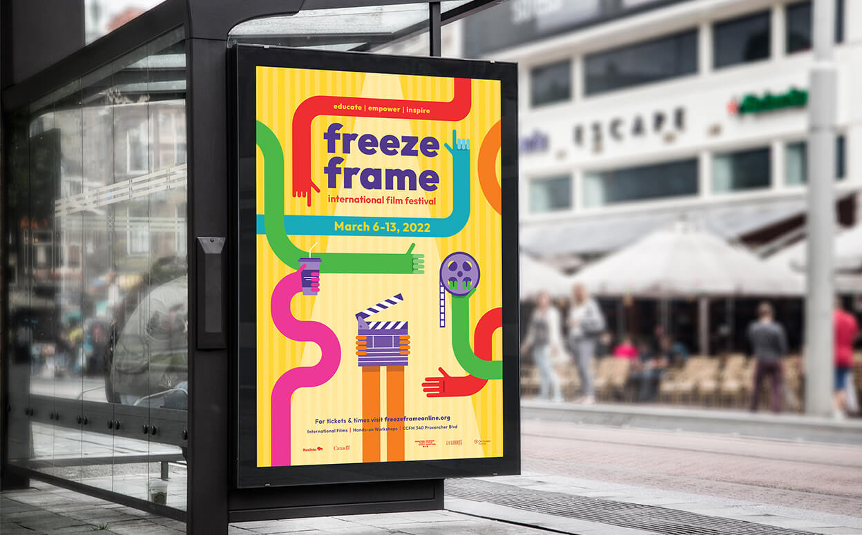 Freeze Frame website design on laptop