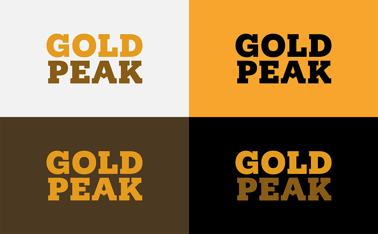 Flat image of Gold Peak logo variations